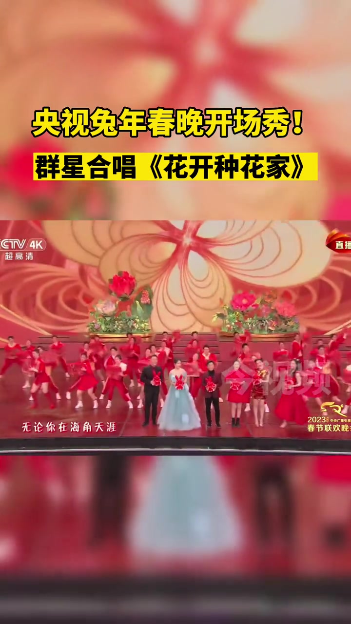 群星合唱《花开种花家》.春晚 央视兔年春晚 群星合唱花开种花家