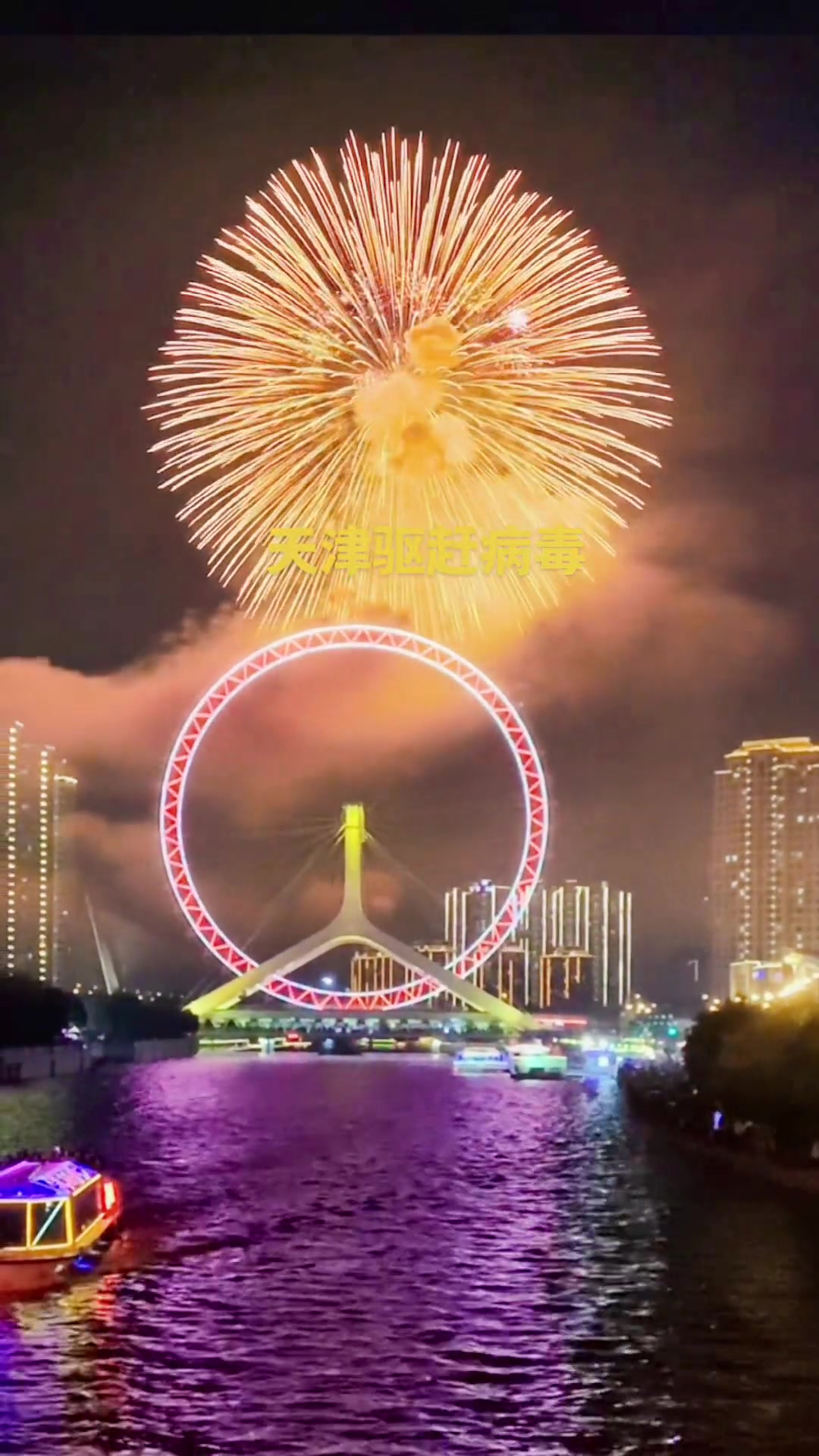 天津驱赶疫情烟花视频烟花爆竹驱赶疫情 国泰民安山河无恙人间皆安