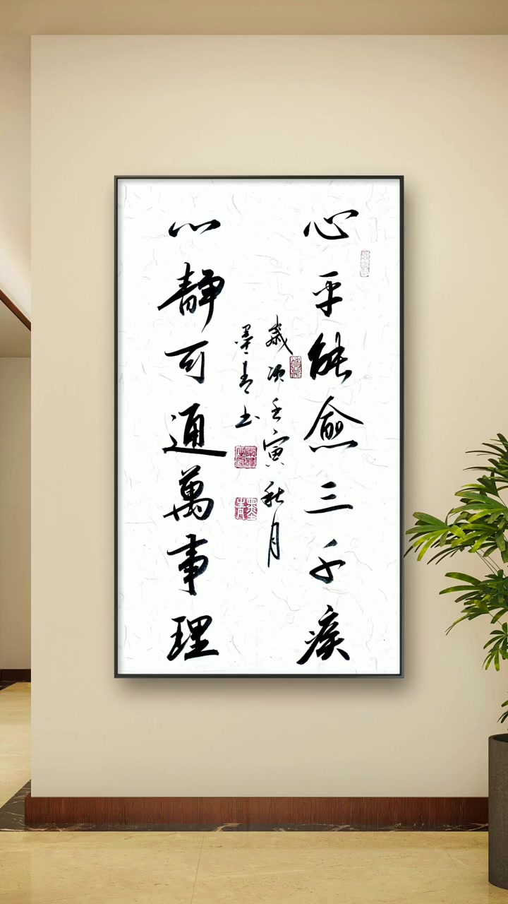墨青书法「心平能愈三千疾 心静可通万事理」-度小视