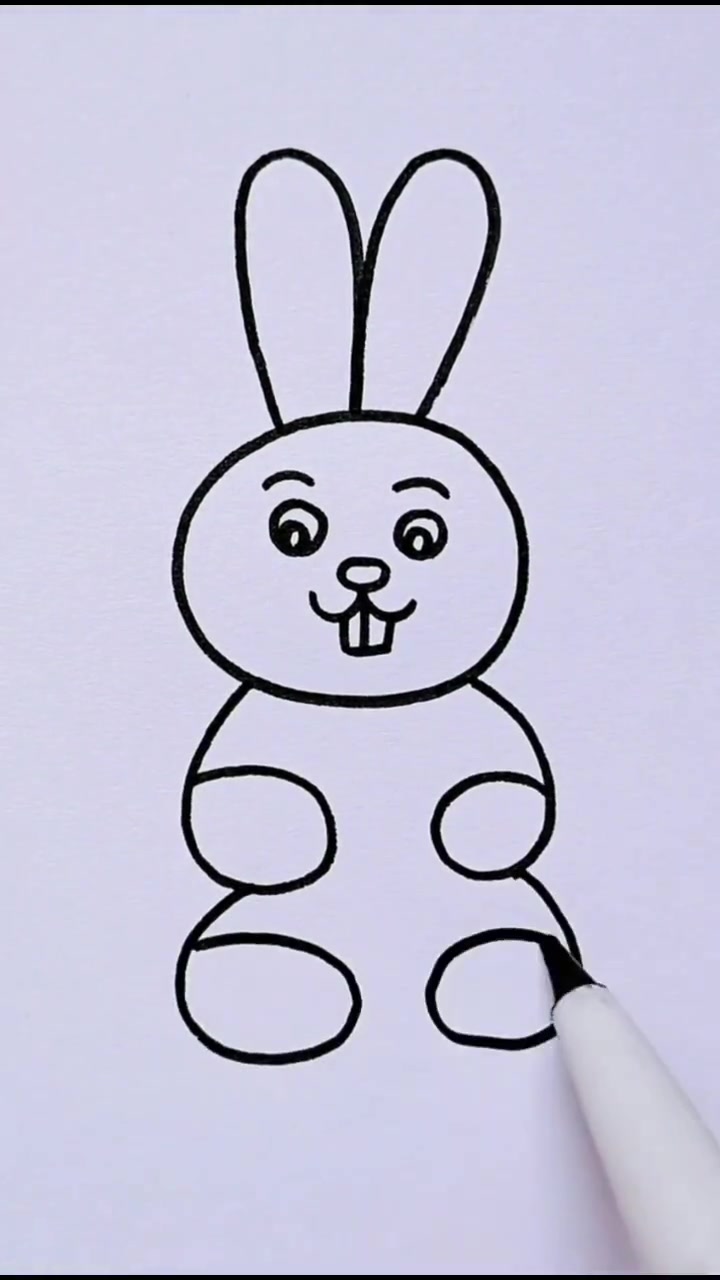 幼儿园简笔画~小白兔 简笔画 可爱简笔画 画画 灵魂画手 想画就画 乱