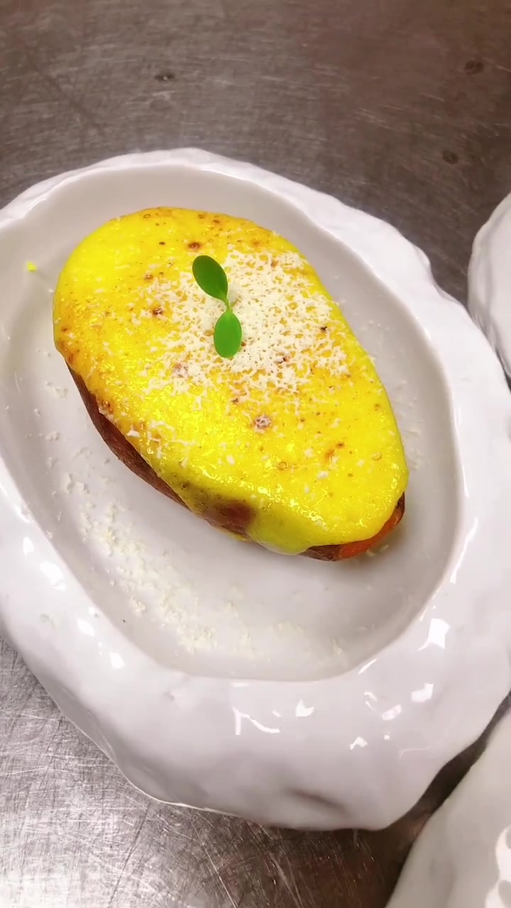 30秒教你做芝士烤地瓜,这款芝士酱可以烤榴莲,土豆,地瓜,披萨.商业版