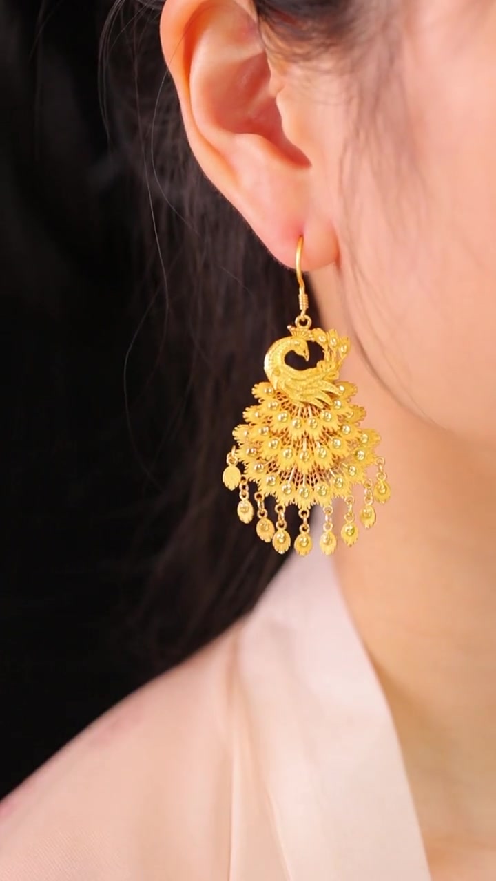 总要去尝试一些喜欢却不敢尝试的吧 花丝镶嵌 耳饰 金饰