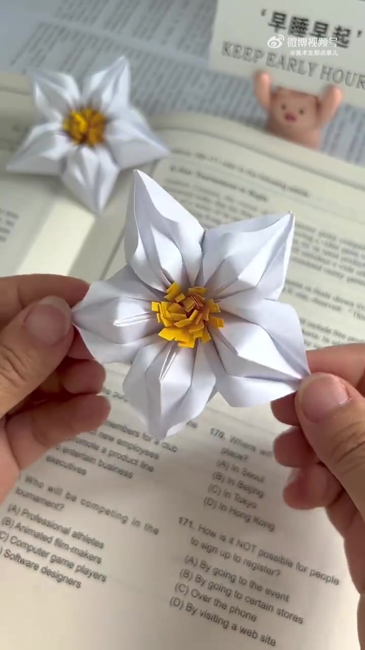 栀子花折纸教程」又到毕业季,折一只栀子花吧~简单易上手↓↓(美术生