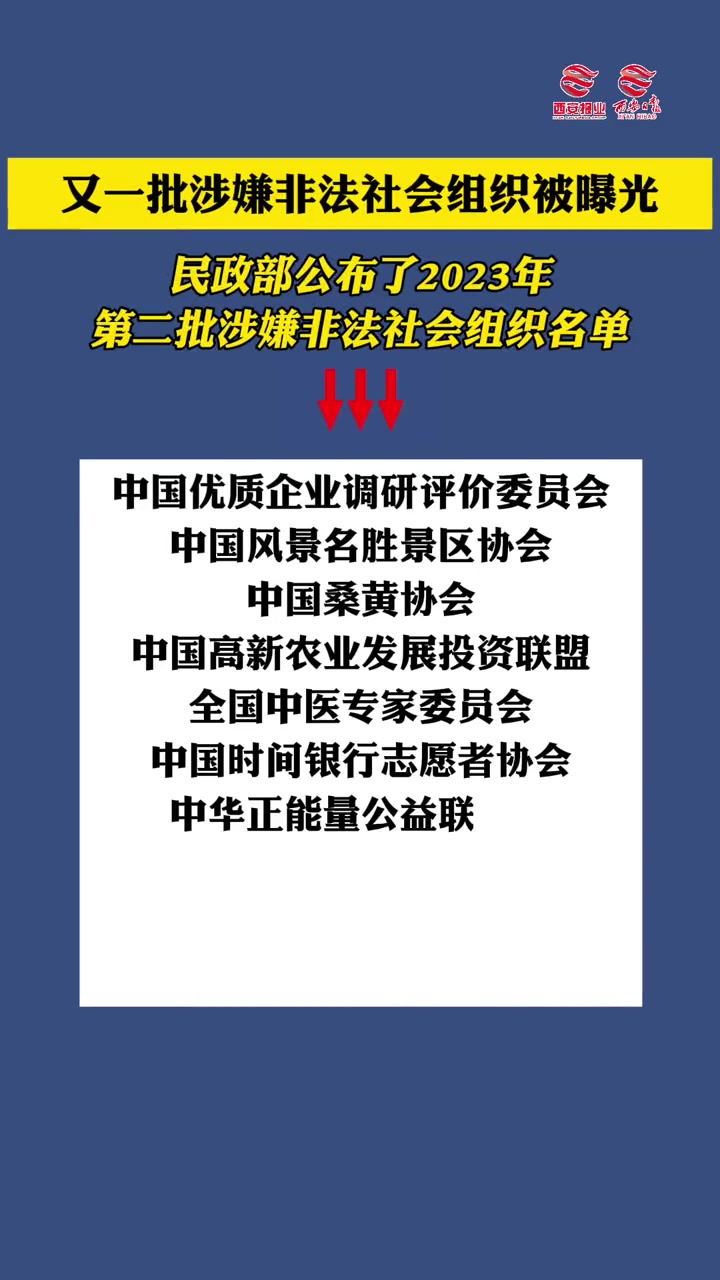 2023年第二批涉嫌非法社会组织名单公布-度小视