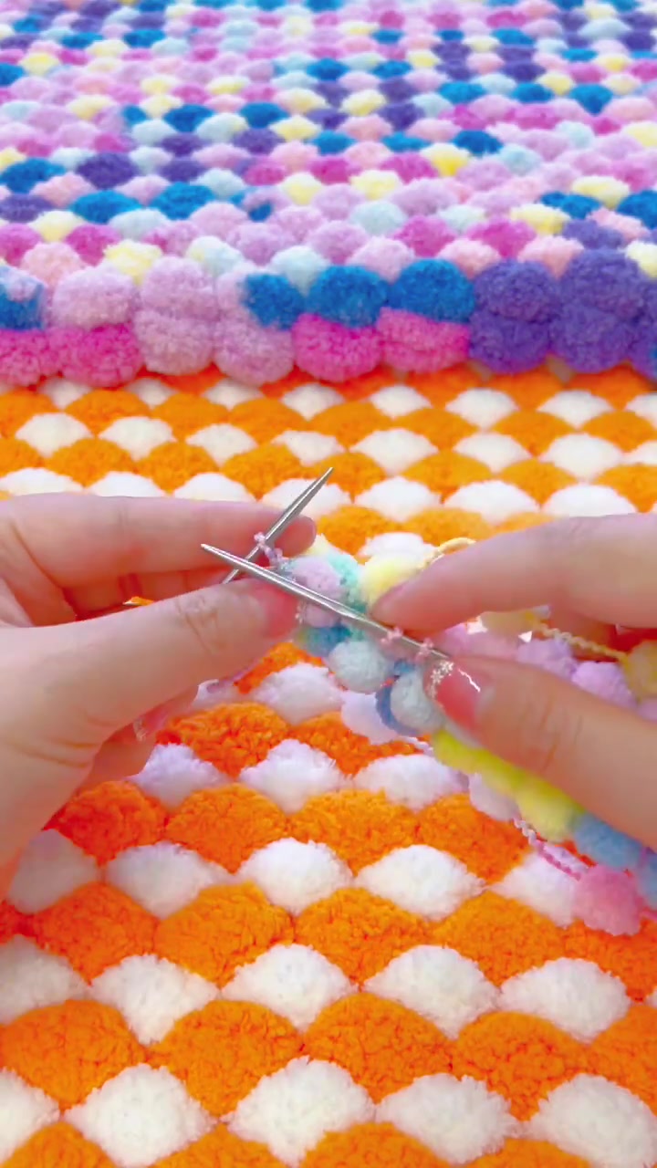 温柔小毯子编织教程三 毯子编织教程