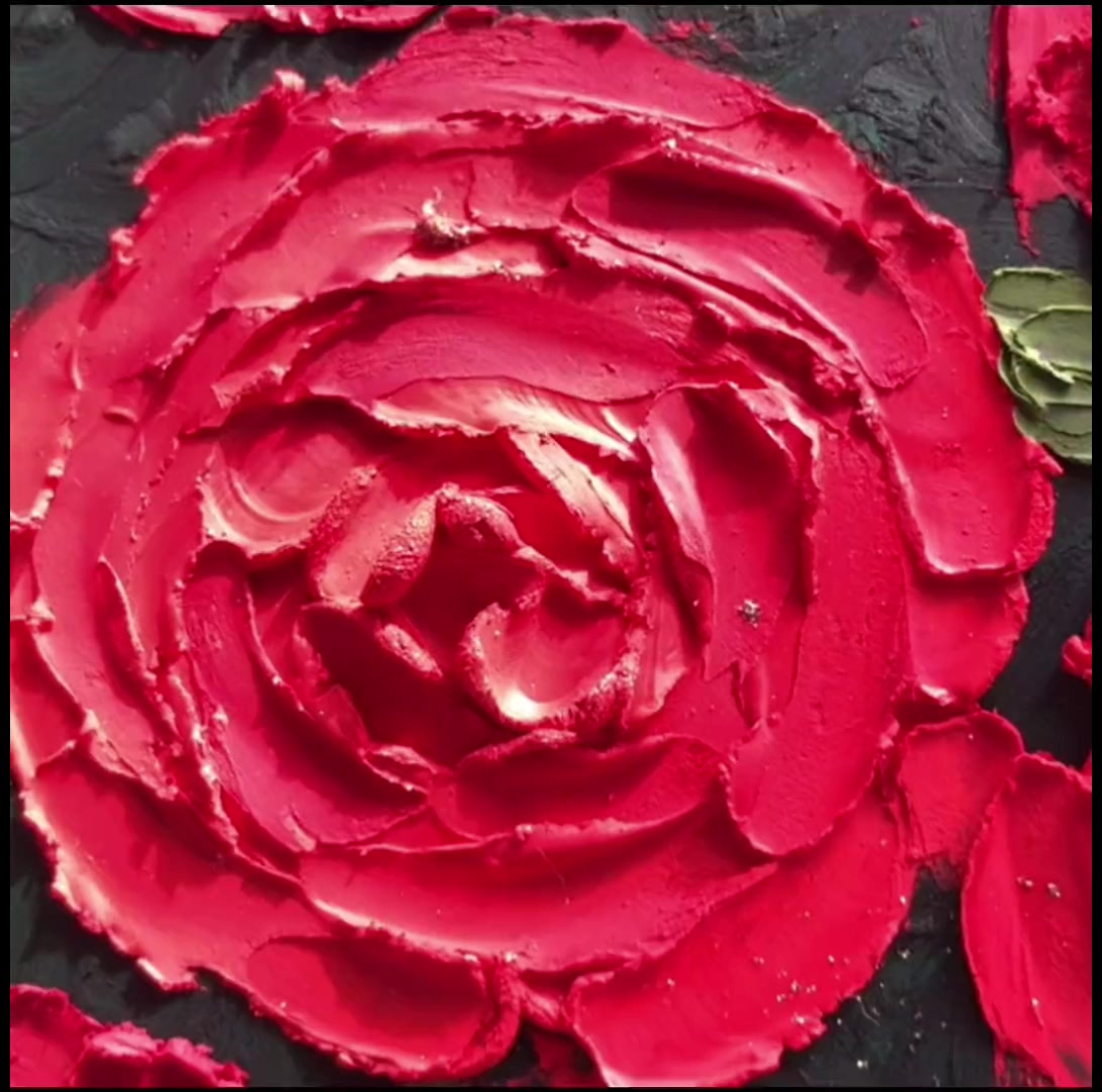 重彩油画棒 立体玫瑰花 超详细教程-度小视