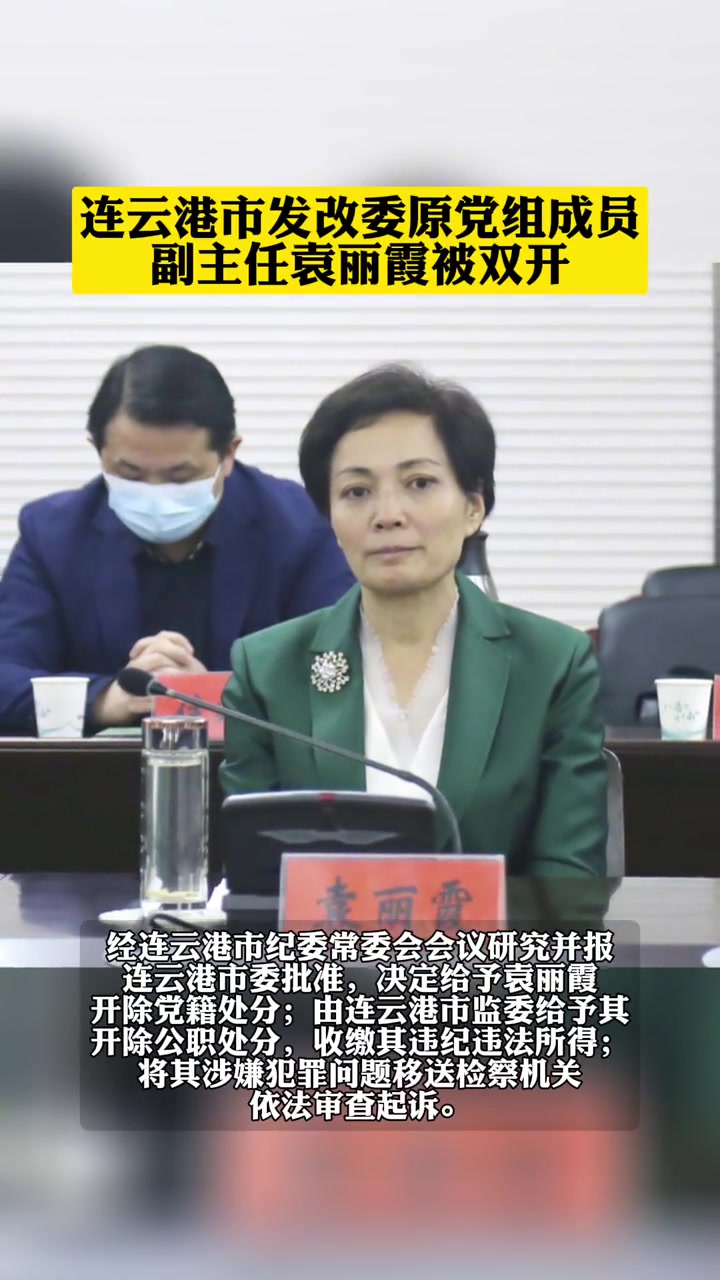 连云港市发改委原党组成员,副主任袁丽霞被双开