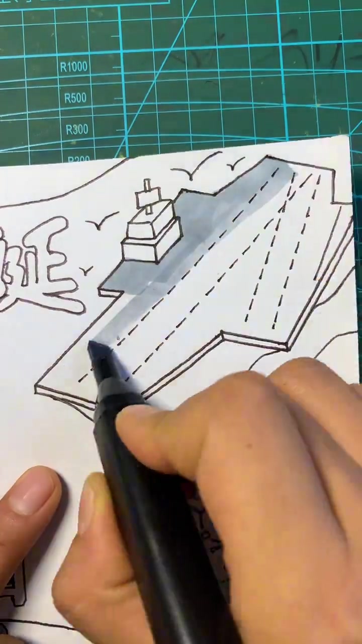 航空母舰简笔画素材