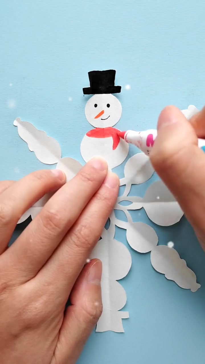 冬天手工 剪纸 亲子手工 幼儿园手工 手工剪纸