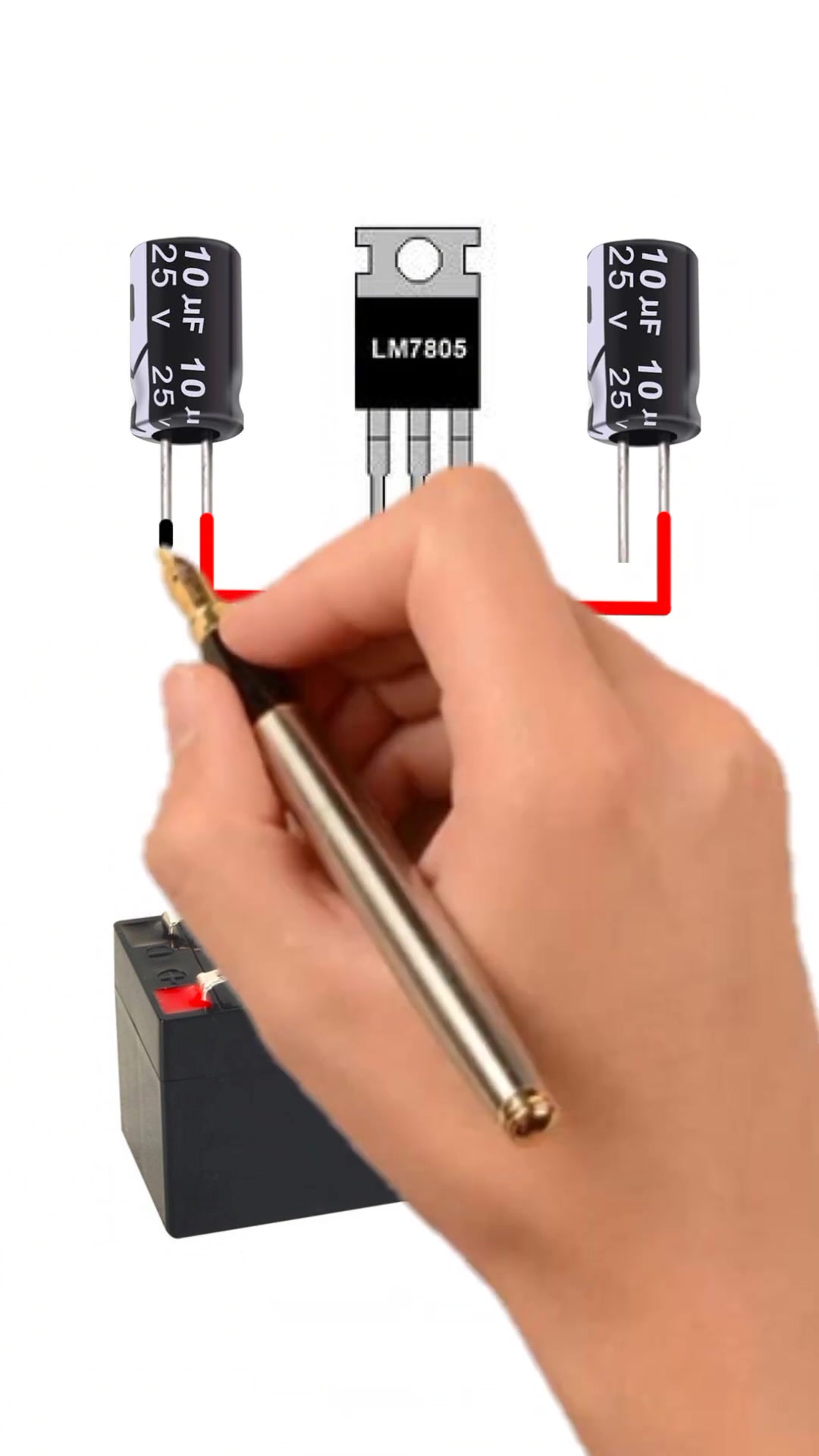 简单的12v转5v转换lm7805 电子技术 技术分享 电子产品 电工技术 科技