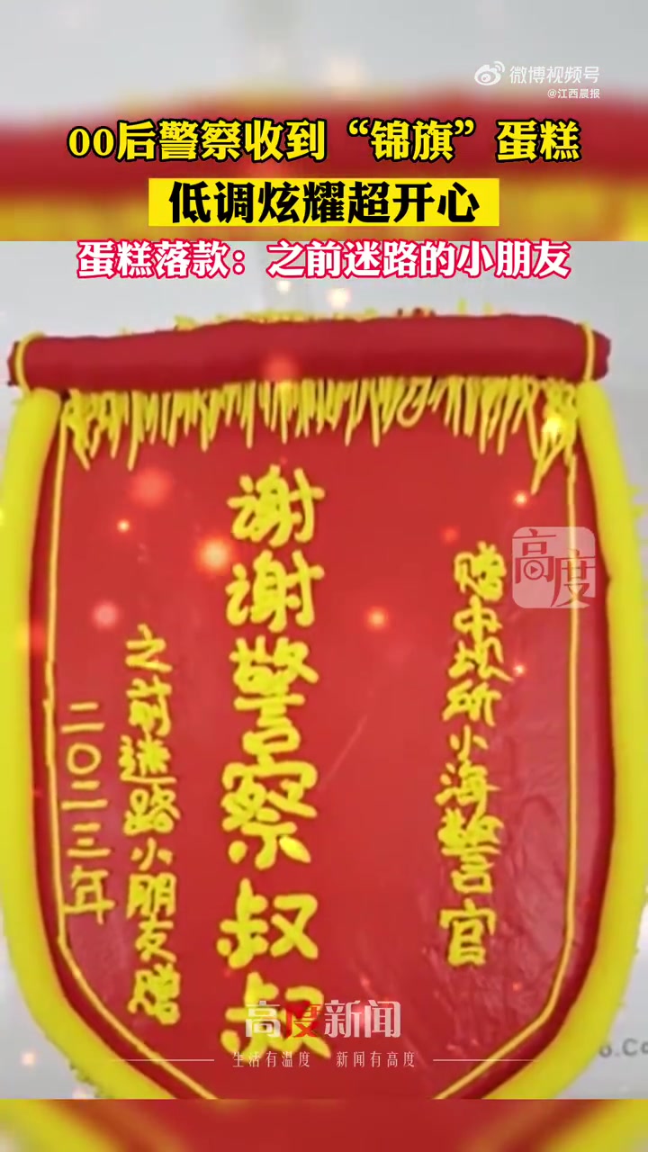 没想到小朋友的妈妈送来了定纸跗斓案馔计警察锦旗谢谢警察叔叔图片