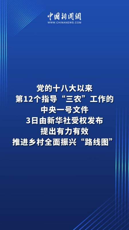 2024年中央一号文件公布提出推进乡村全面振兴路线图