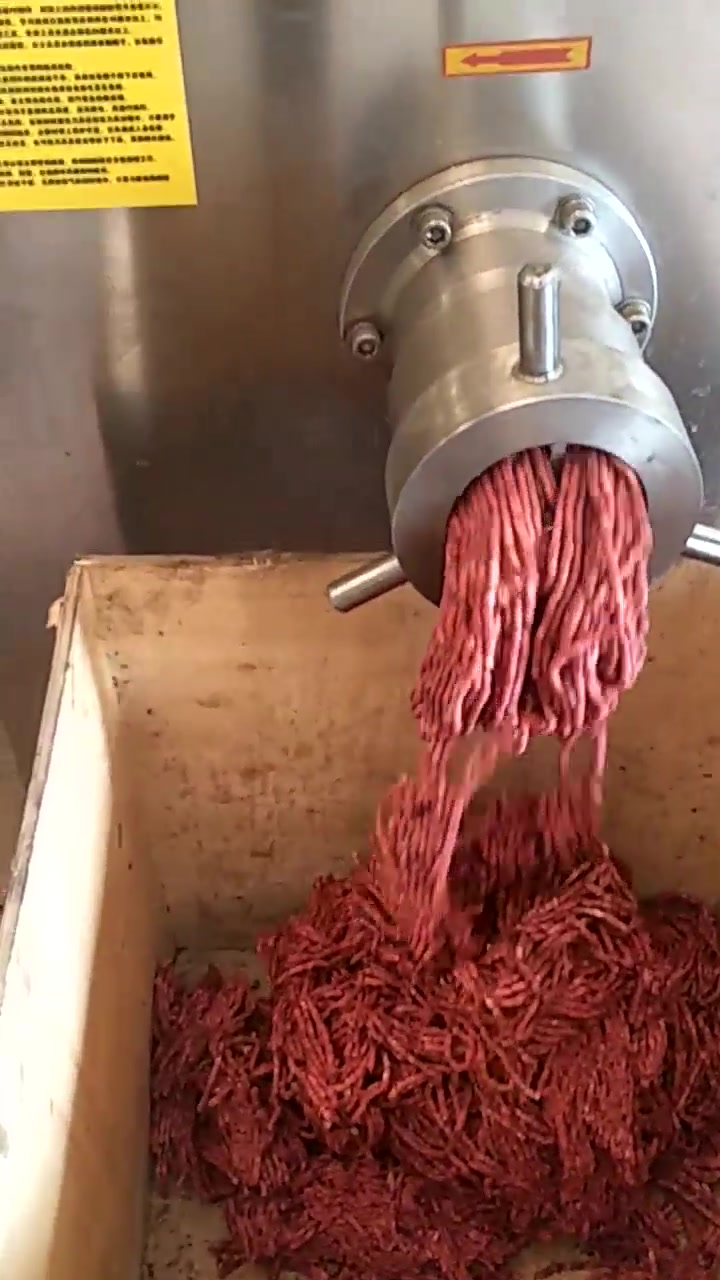 冻肉绞肉机冻盘绞切机猪肠子绞碎机 绞肠机鲜肉绞肉机搅馅机-度小视