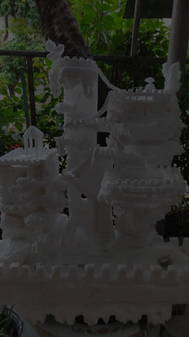 废物利用!用泡沫箱制作"假山"高山流水!