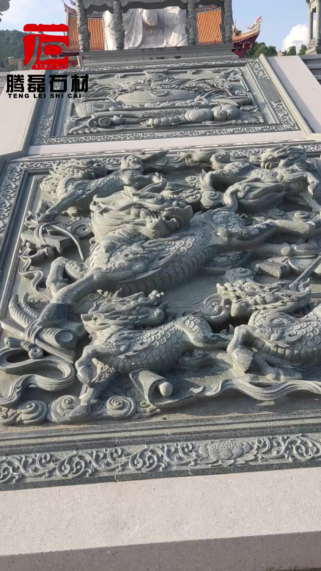 台阶麒麟浮雕台阶中间浮雕雕刻 石材加工 原工厂