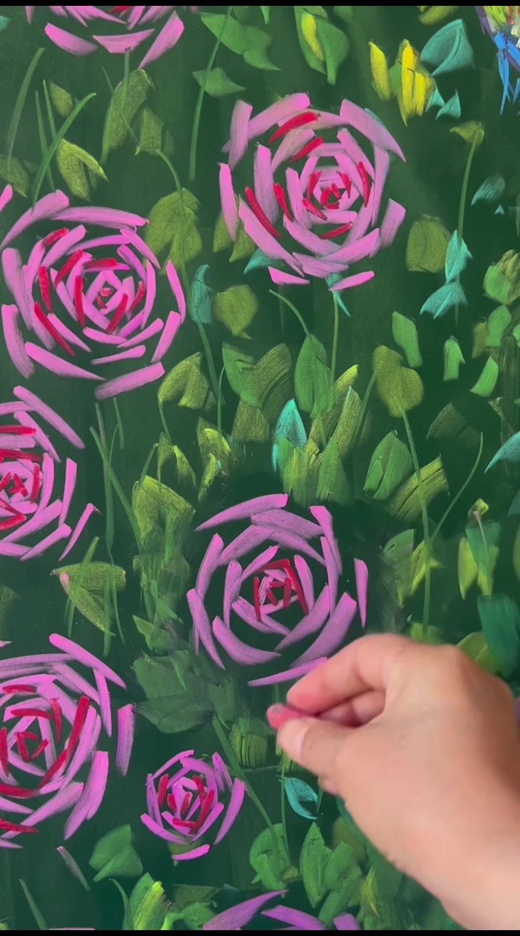 粉笔画一黑板报边框插图(玫瑰花海)