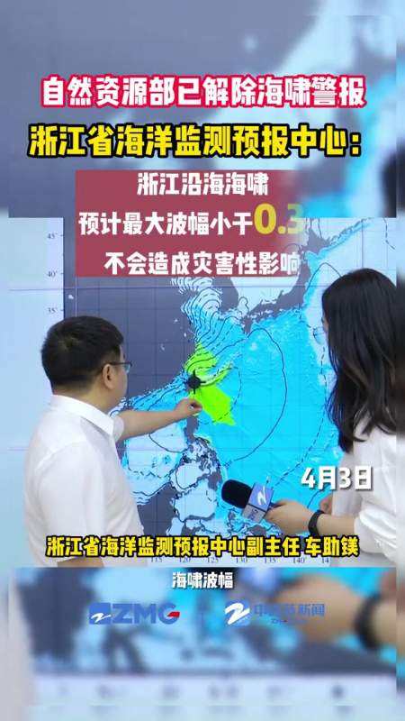 浙江省海洋监测预报中心:我省沿海海啸预计最大波幅小于0.