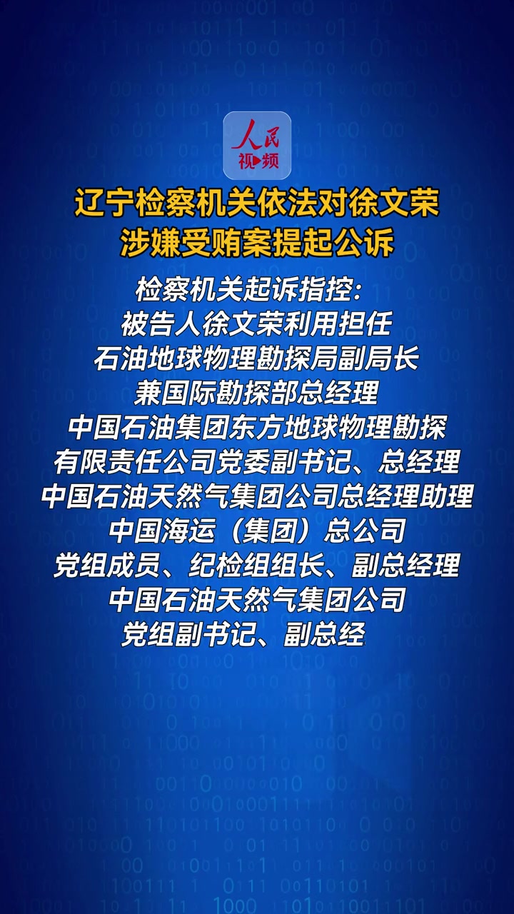 油老虎徐文荣被公诉中国石油天然气集团有限公司原党组副书记副总经理