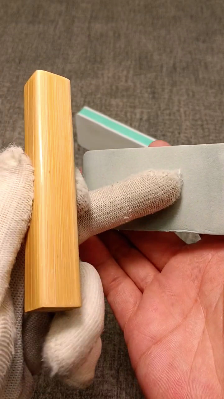 竹子手把件怎么盘玩 竹子手把件抛光 文玩包浆挂瓷 文玩抛光打磨神器