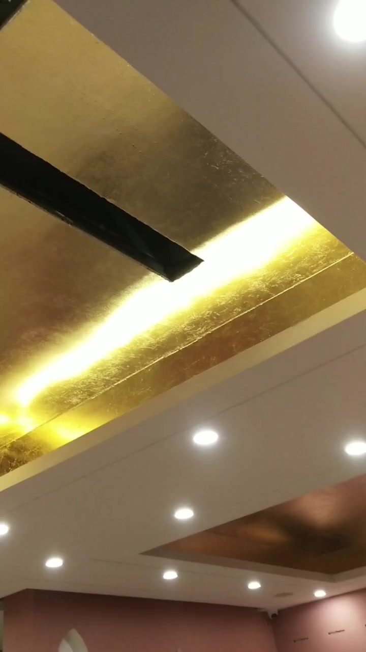 天花吊顶贴金箔,手工金箔纸施工,宏鼎箔艺