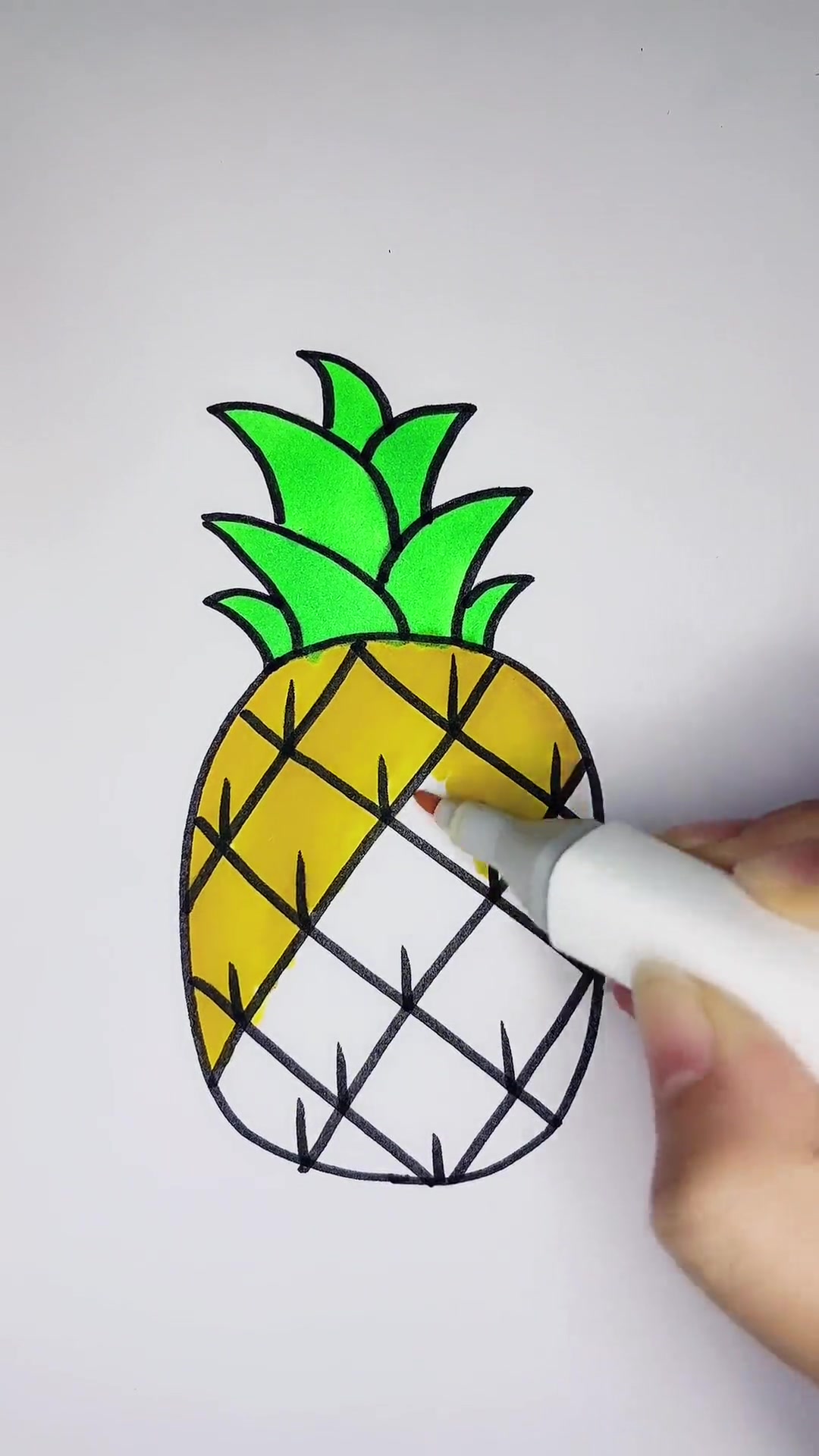 儿童简笔画～?菠萝