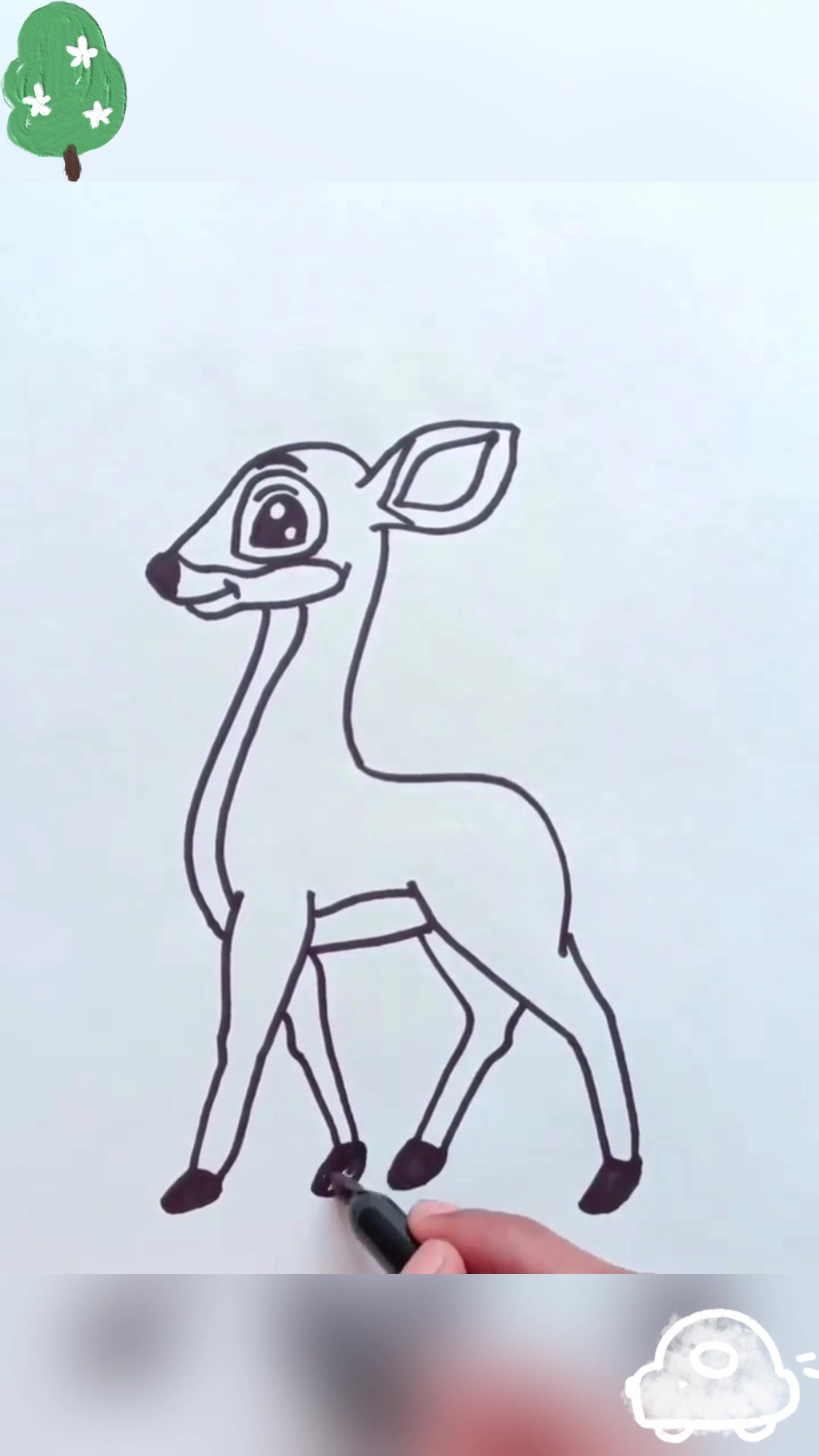 如何画可爱的梅花鹿?