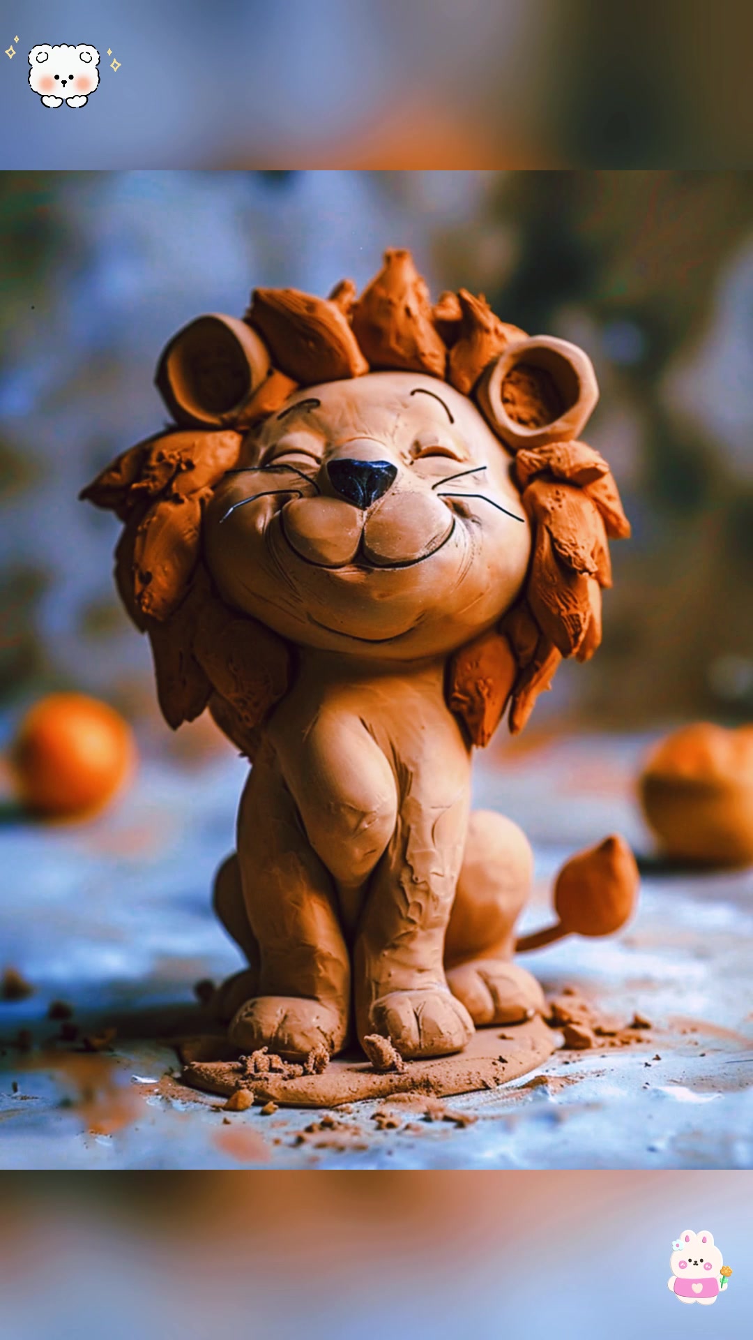 创意泥塑:用双手捏出可爱小狮子