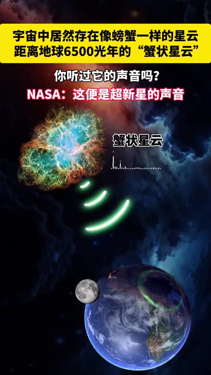 像螃蟹一样的蟹状星云,距地球6500光年,你听过它的声音吗?