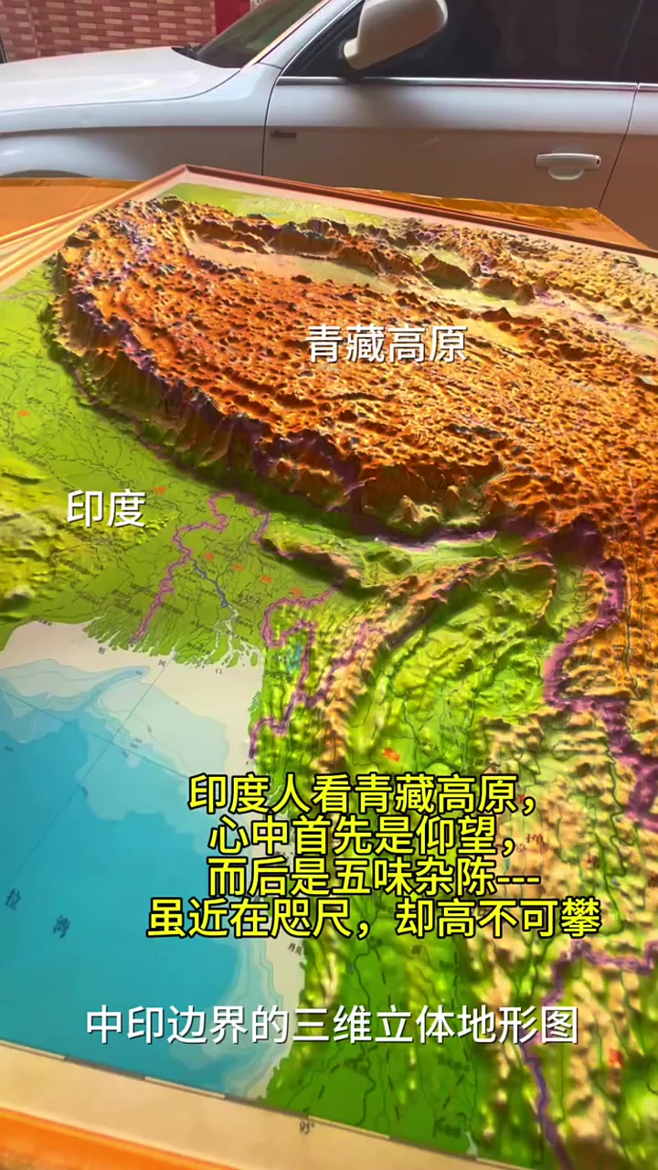 中印边界的三维立体地形图