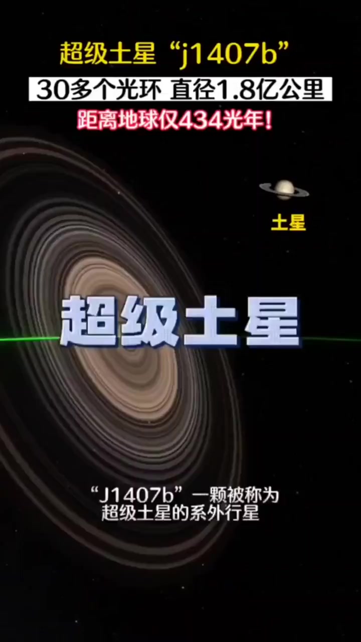 宇宙环王j1407b被称为超级土星,光环比土星还要大200倍,距离地球约434