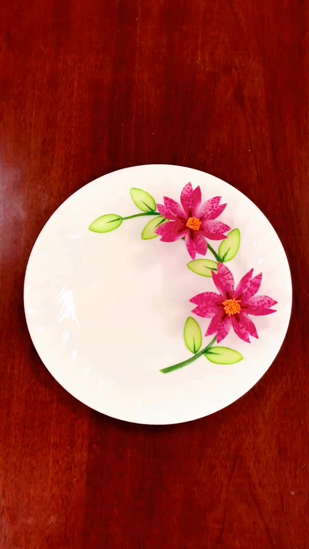 紫色小花盘饰教程!心里美萝卜立体花