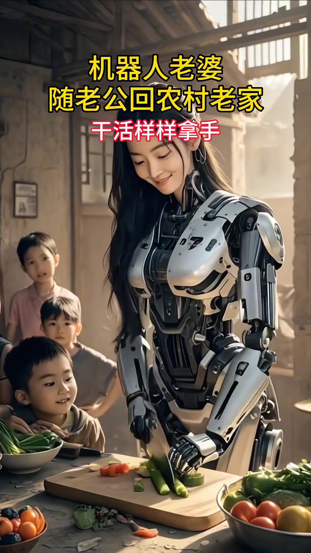 机器人老婆随老公回农村老家