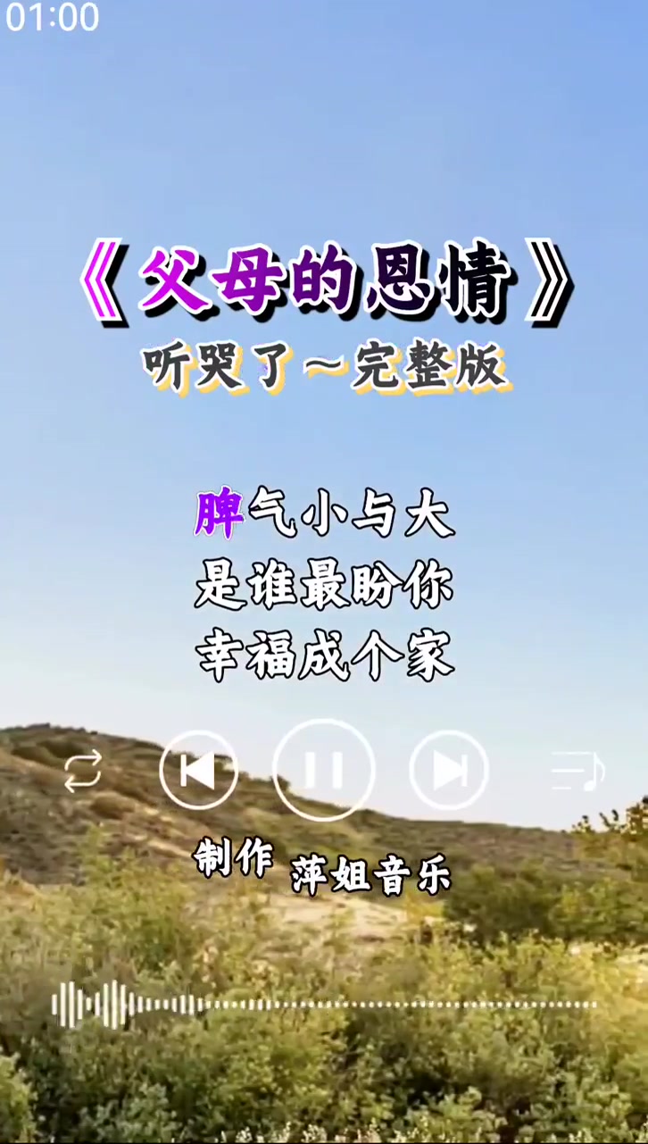 音乐分享 父母的恩情 爹娘的恩情还不完