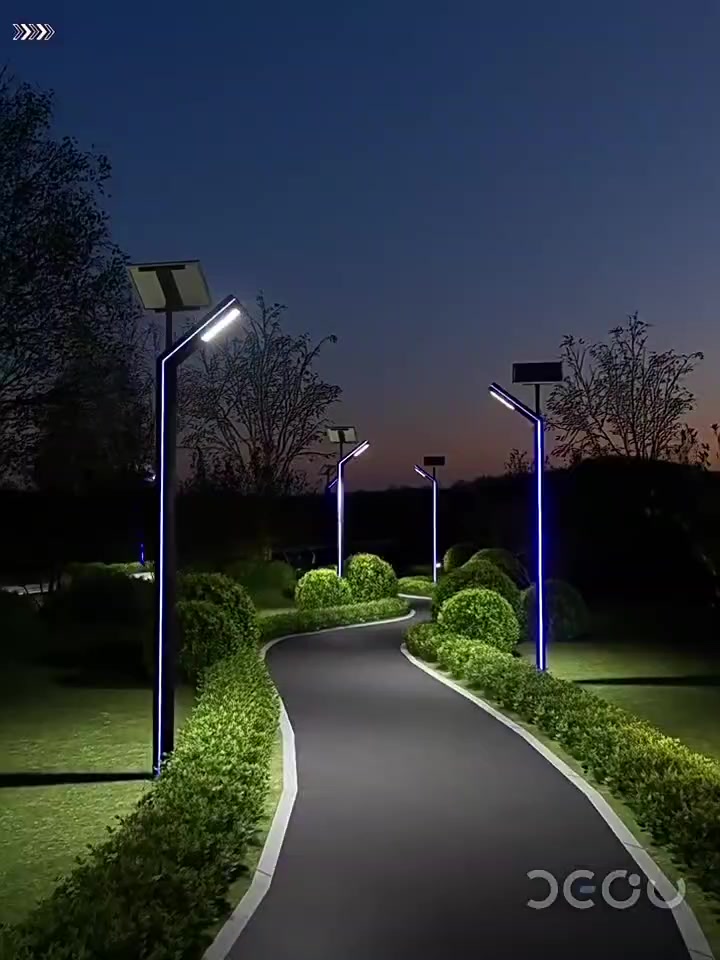 led太阳能铝型材7字庭院灯34米景观小区公园别墅户外防水