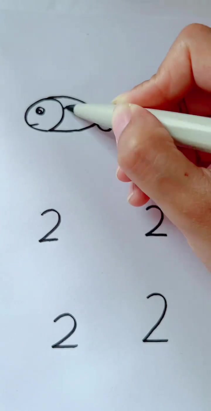 用数字2画小动物跟着学画画一起学画画儿童简笔画