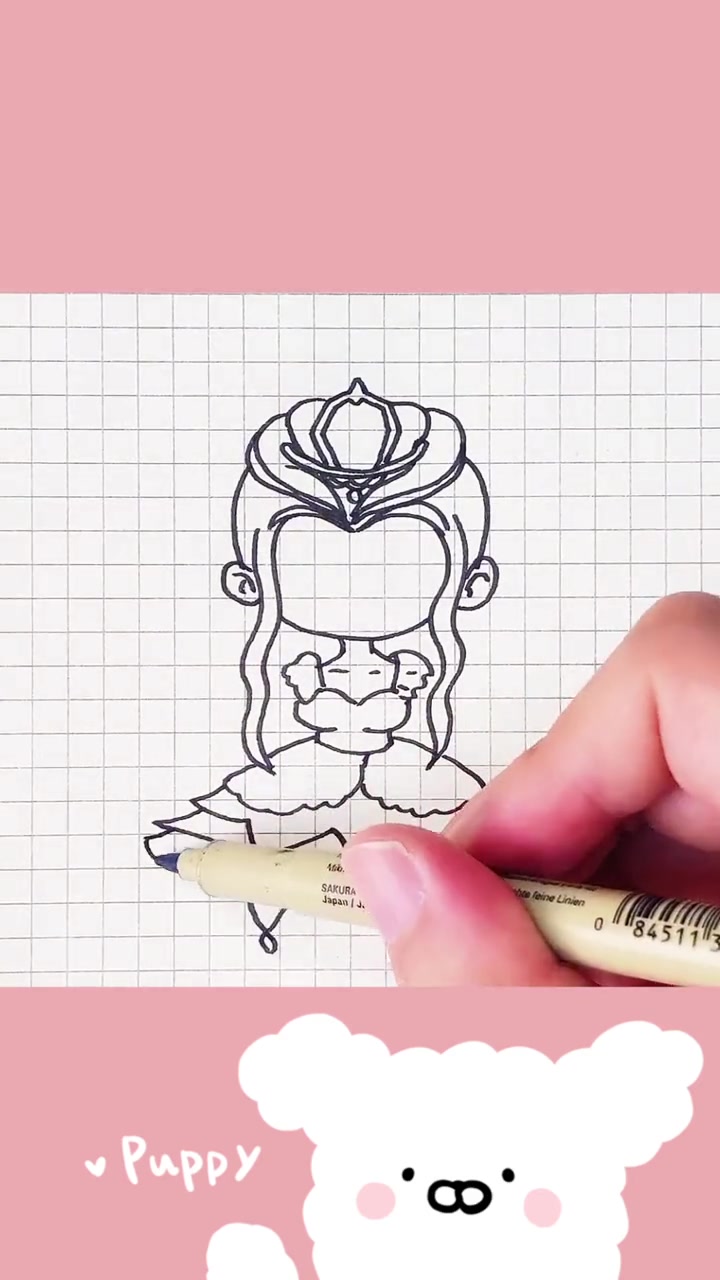 这样画茉莉公主很简单的,可以试试呦