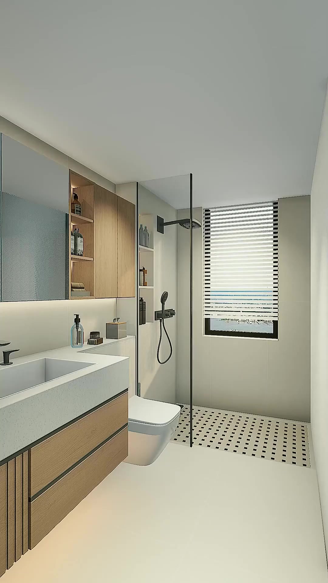 超流行的奶油风卫生间设计,颜值和实用性都在线