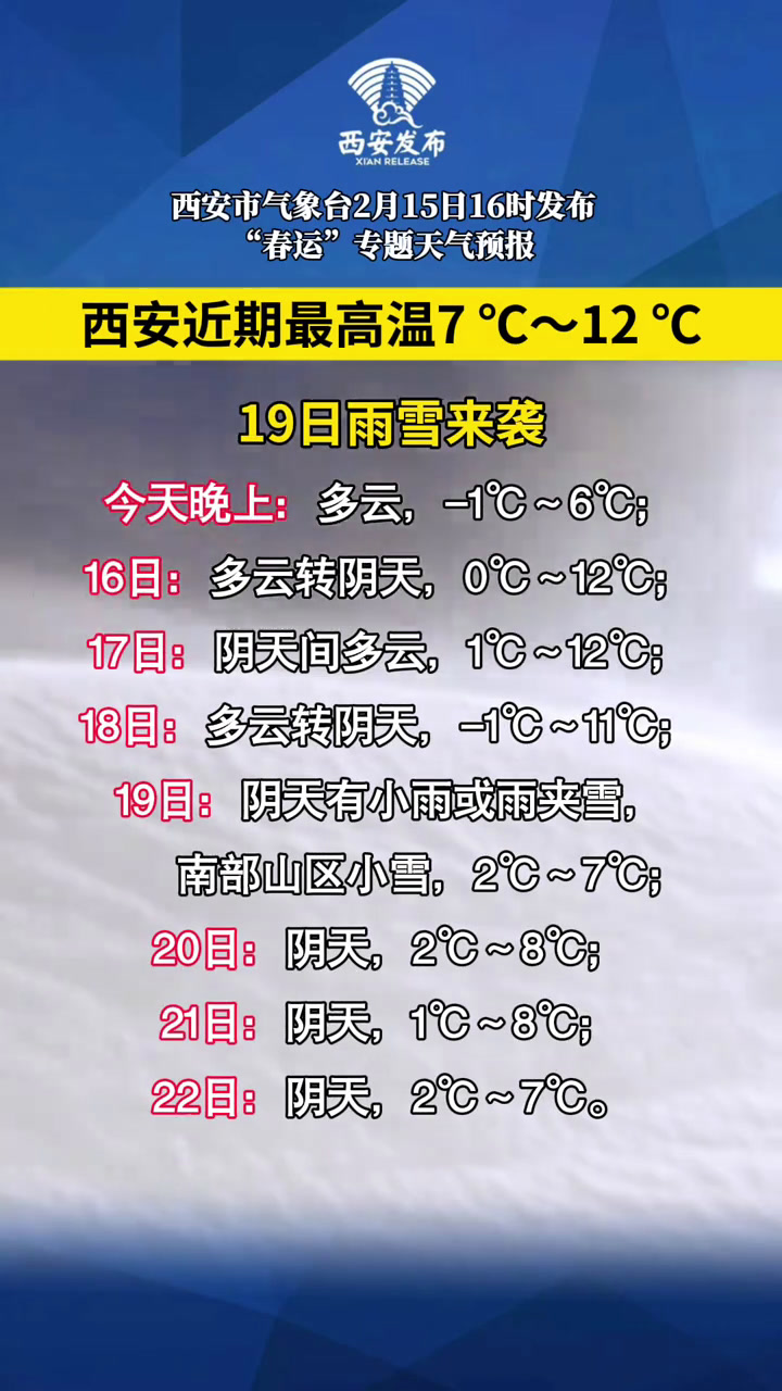 西安15天天气预报最新马上知
