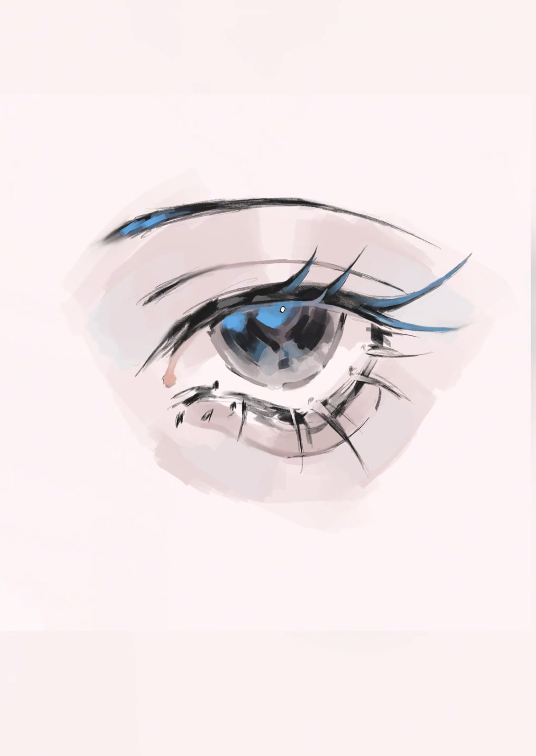 我流古风水墨眼睛画法