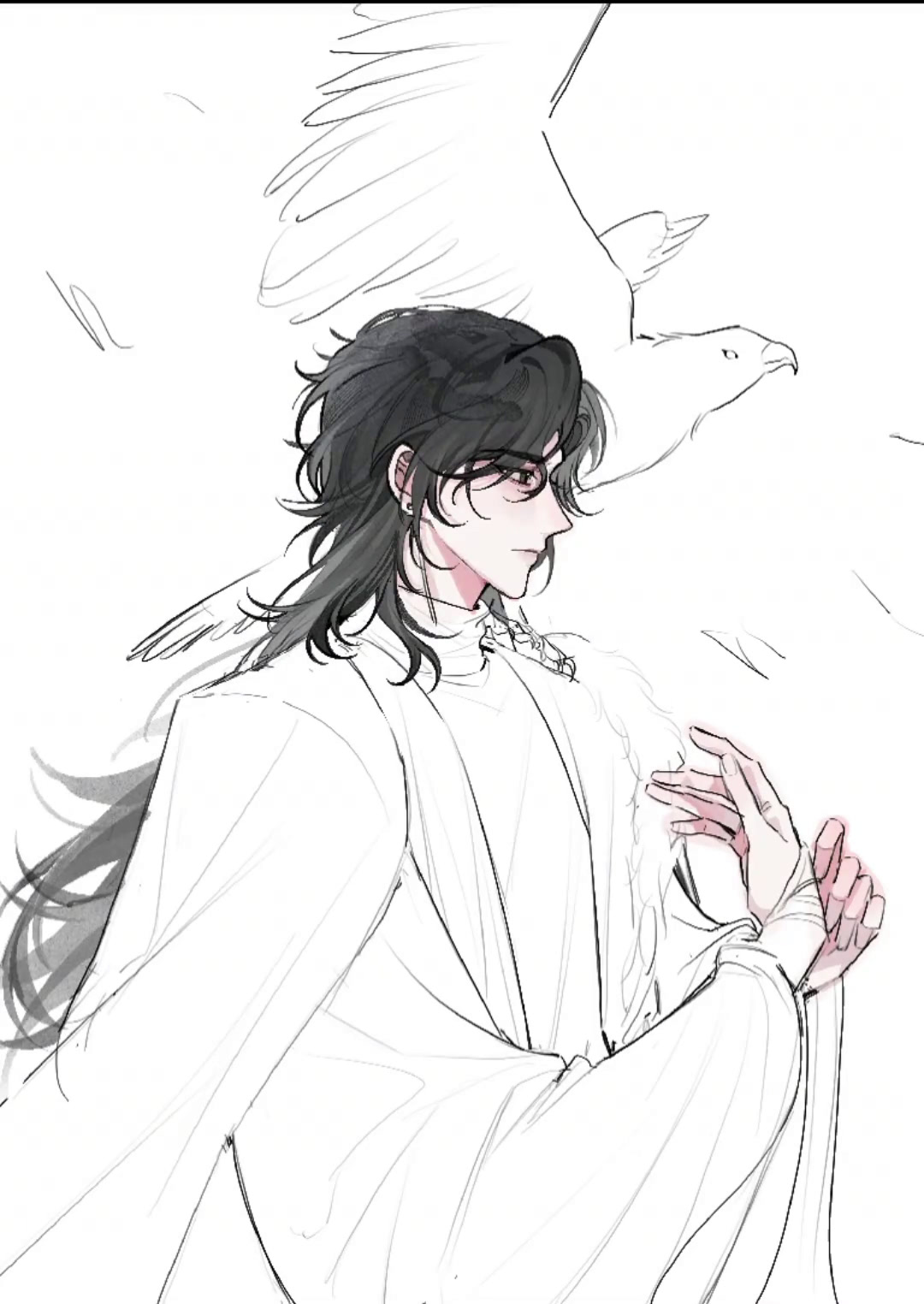 最近没画画发三张帅哥的绘画过程吧