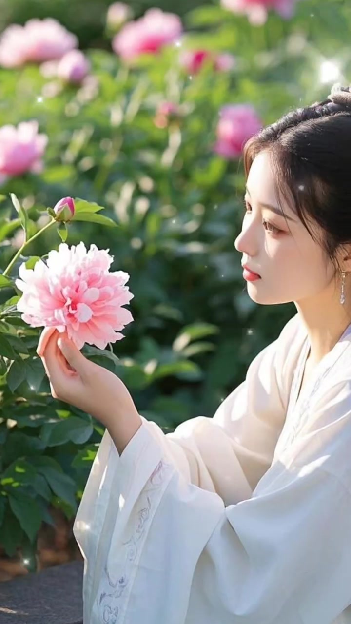 轻嗅花香,仿佛穿越千年,古风诗意融入时光,岁月静好