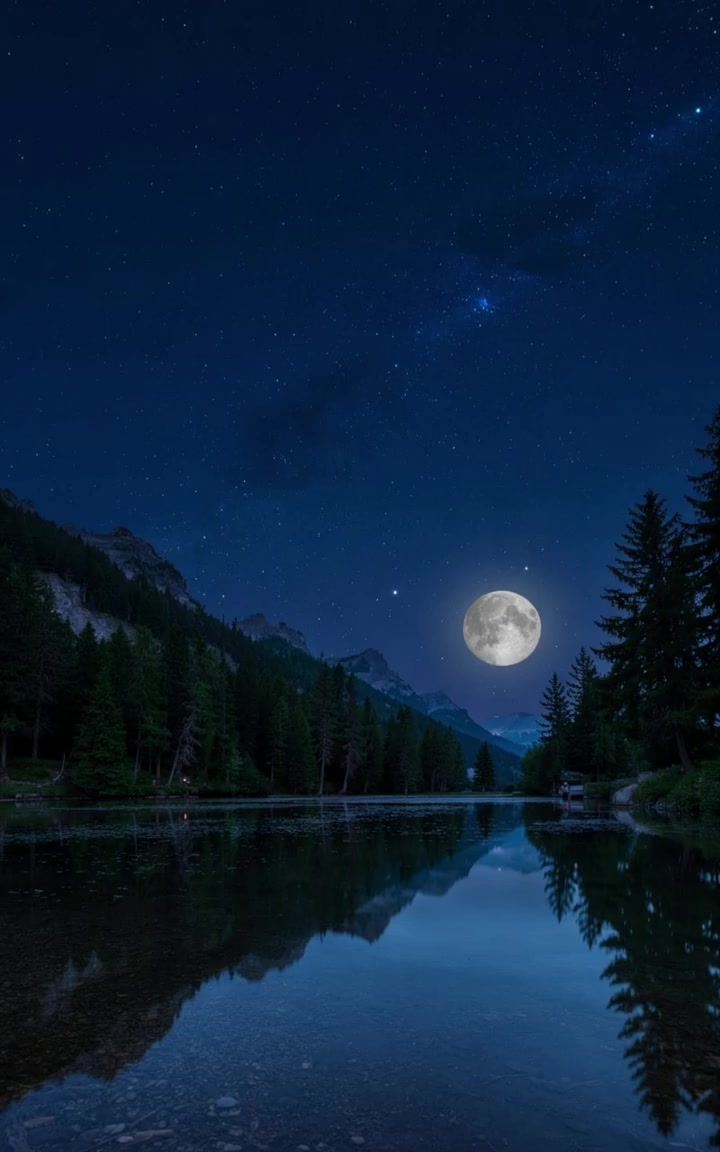 湖边的星空 星空 夜晚 湖边 自然之美 星空夜景