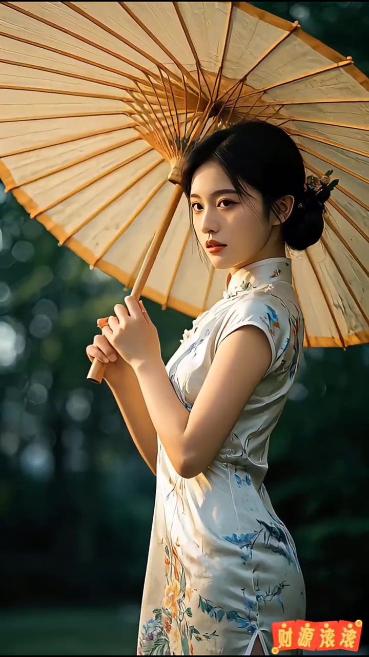 撑着油纸伞的美人