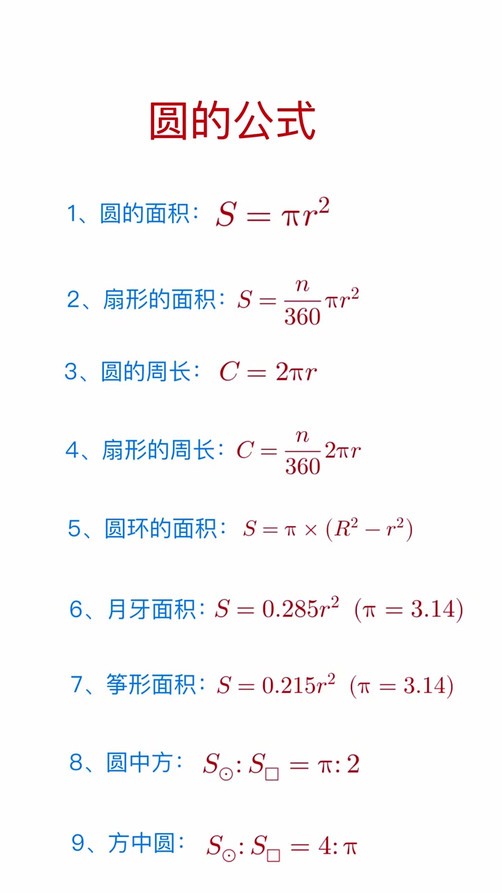 圆的公式 如果给孩子不能兜底,那就让娃努力学习吧