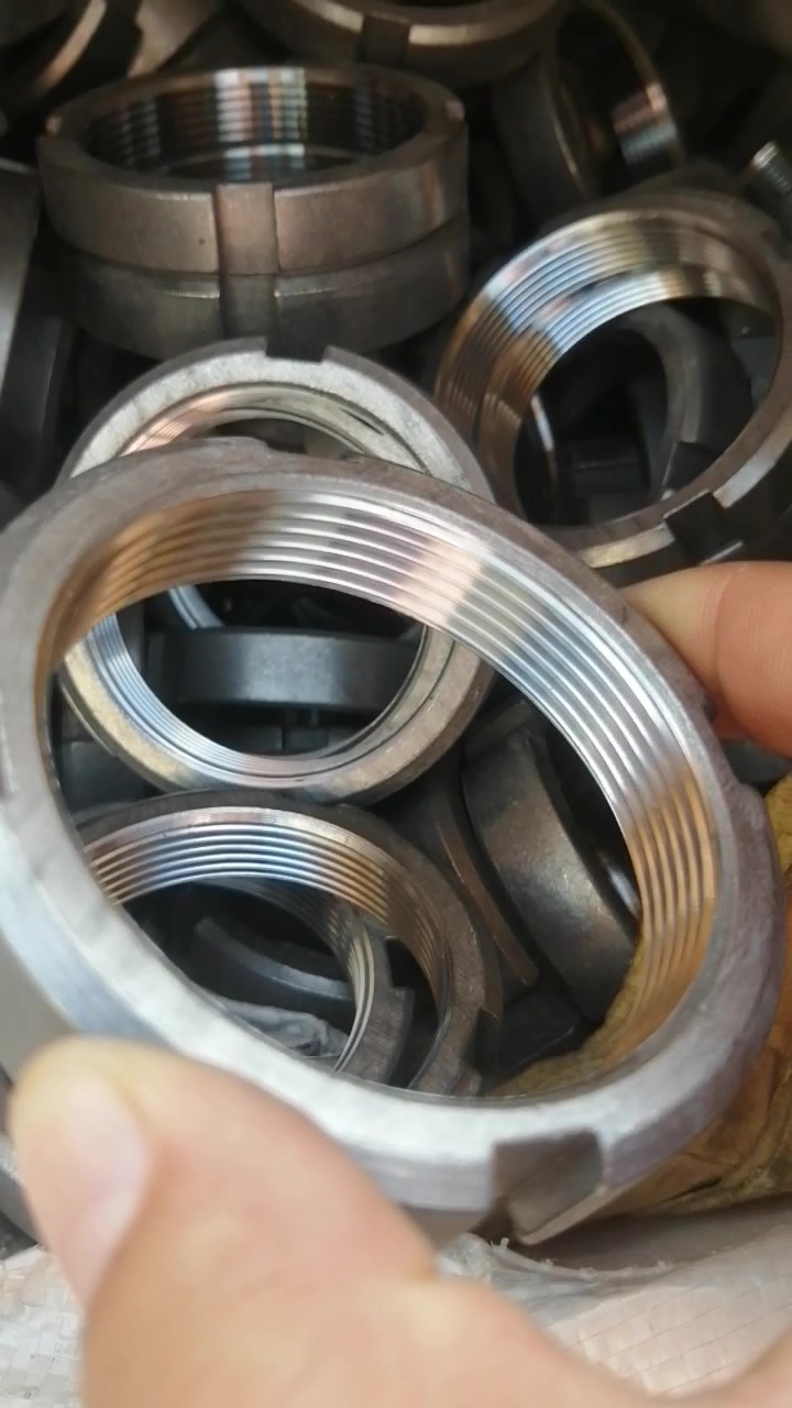 圆螺母 本色细牙螺母 开槽圆螺母