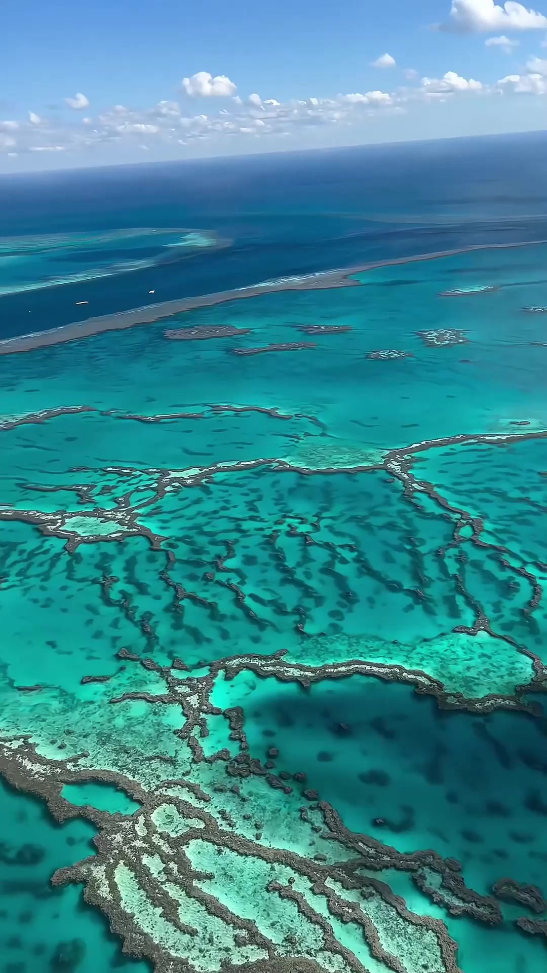 端午旅行,被高空下的大堡礁震撼到了,这就是地理课本上世界七大