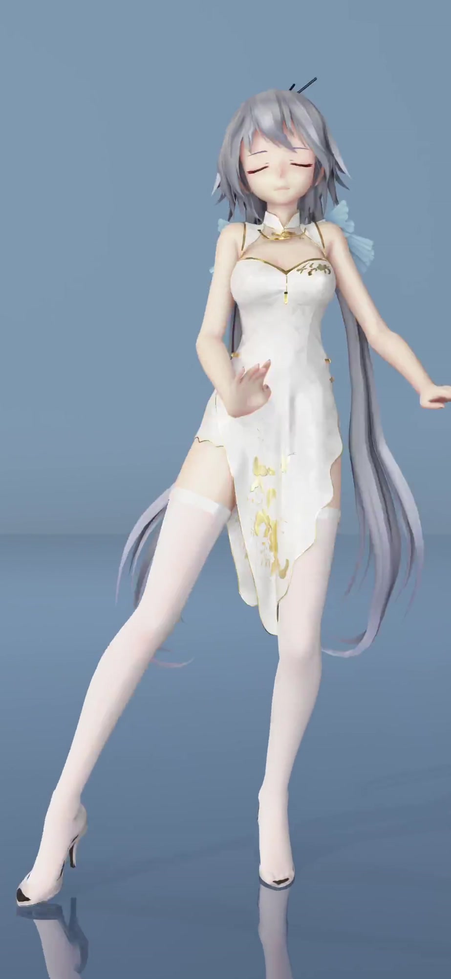 mmd竖屏:身着精美旗袍的洛天依在广寒宫