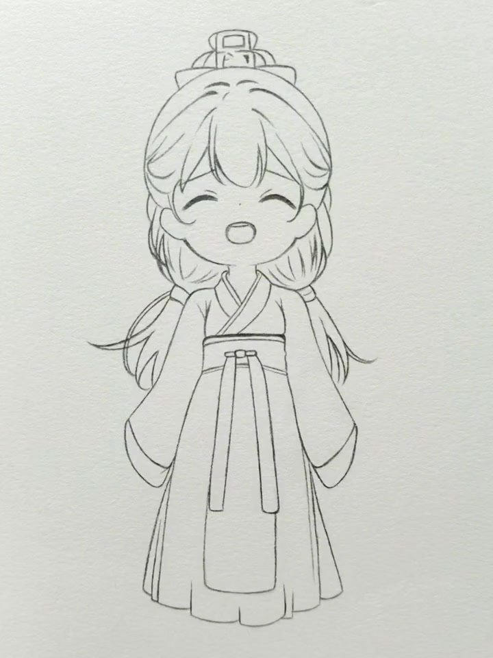 在家学7步绘汉服人物插画