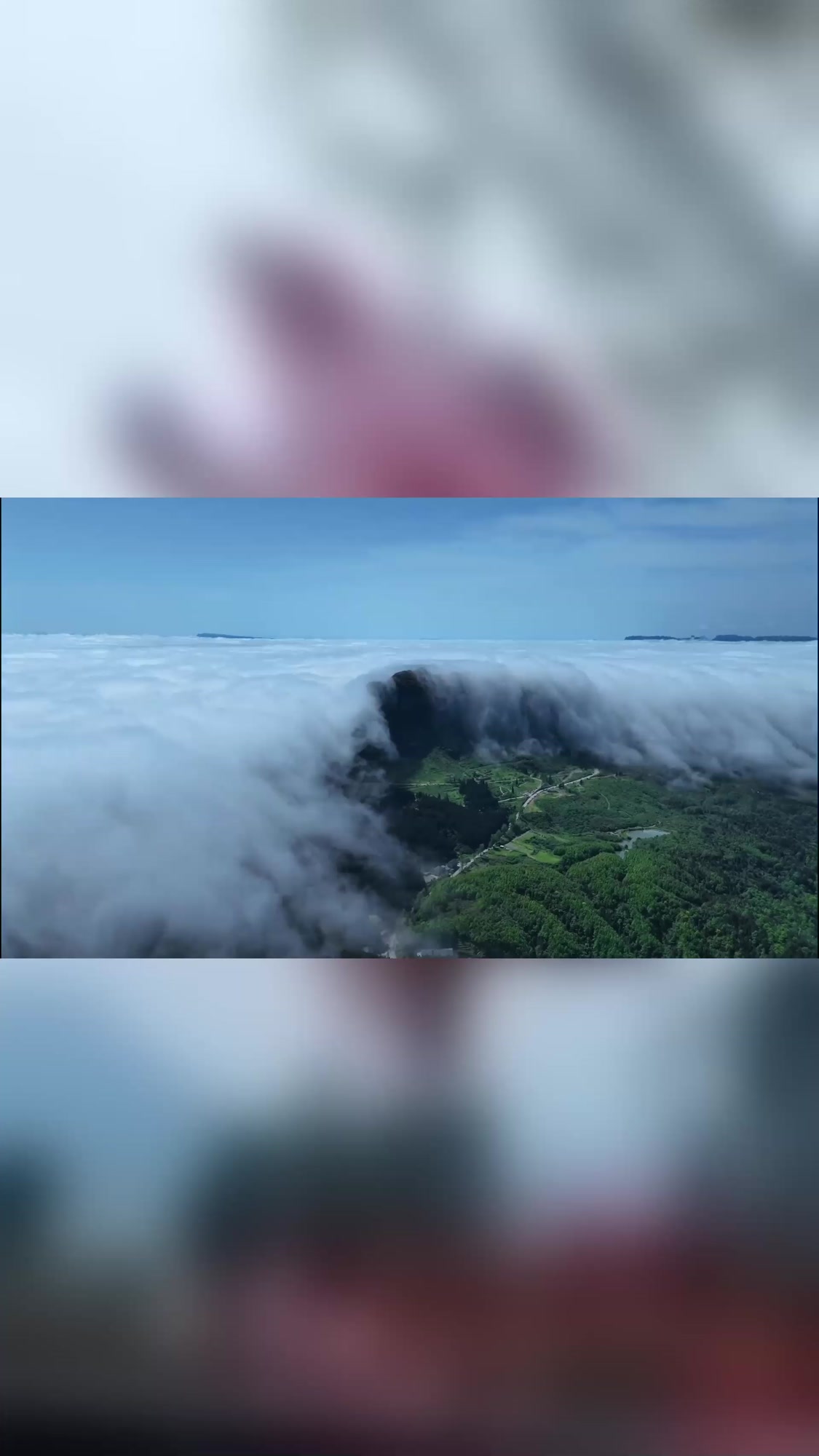 夏日旅游,今天马嘴又现云瀑,马嘴的云瀑从不会让你失望.旅游推