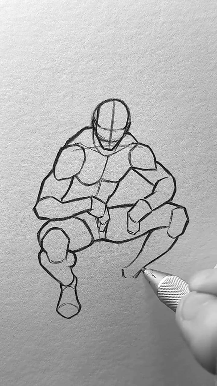 如何画一个简单蹲姿,建议收藏!